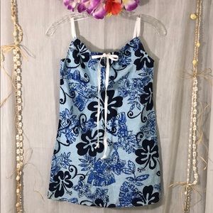 TAPA THREADS Short Aloha Dress Keyhole Tie Front New NWOT Hawaii Hawaiian Wear
